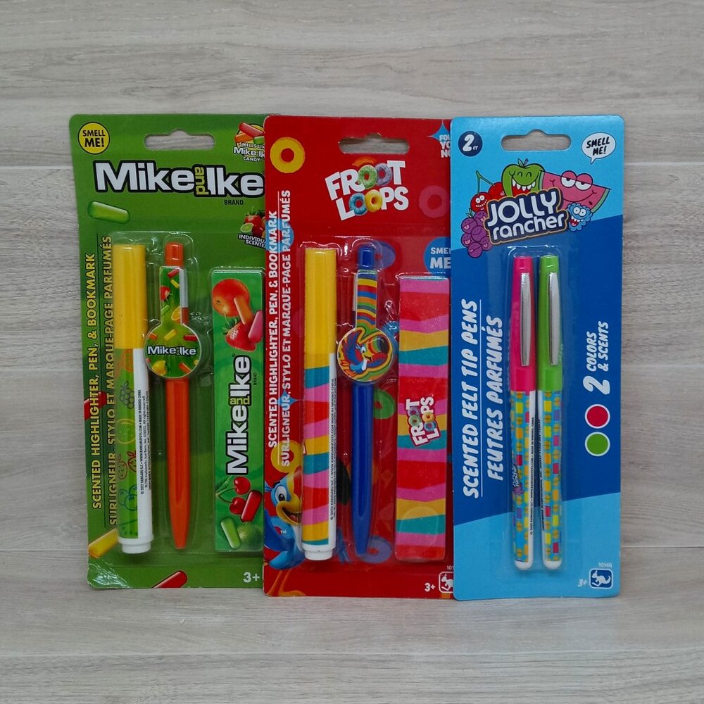 Mike & Ike Froot Loops & Jolly Rancher Scented Pens Highlighter Bookmarker